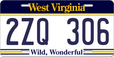 WV license plate 2ZQ306