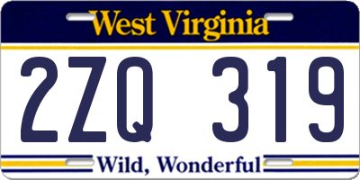 WV license plate 2ZQ319