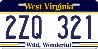 WV license plate 2ZQ321