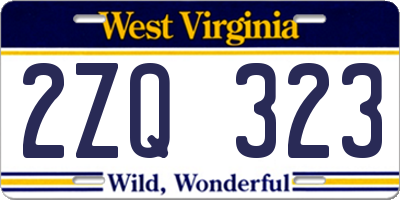 WV license plate 2ZQ323