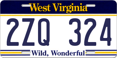 WV license plate 2ZQ324
