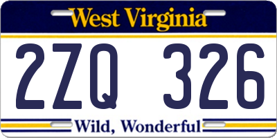 WV license plate 2ZQ326