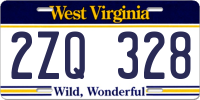 WV license plate 2ZQ328