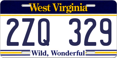 WV license plate 2ZQ329