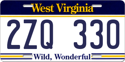 WV license plate 2ZQ330