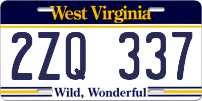 WV license plate 2ZQ337