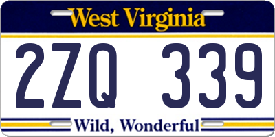 WV license plate 2ZQ339