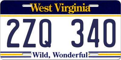 WV license plate 2ZQ340
