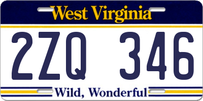 WV license plate 2ZQ346