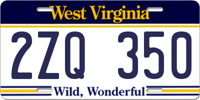 WV license plate 2ZQ350