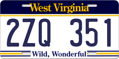 WV license plate 2ZQ351