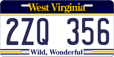 WV license plate 2ZQ356