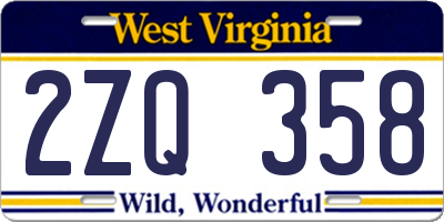 WV license plate 2ZQ358