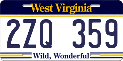 WV license plate 2ZQ359