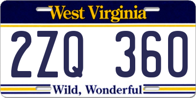 WV license plate 2ZQ360