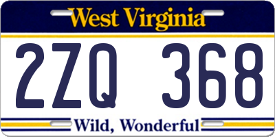 WV license plate 2ZQ368