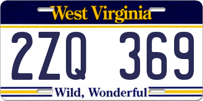 WV license plate 2ZQ369