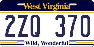 WV license plate 2ZQ370