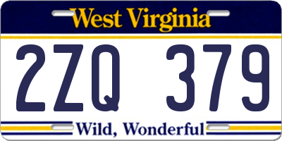 WV license plate 2ZQ379