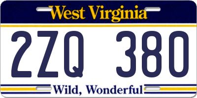 WV license plate 2ZQ380