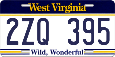 WV license plate 2ZQ395