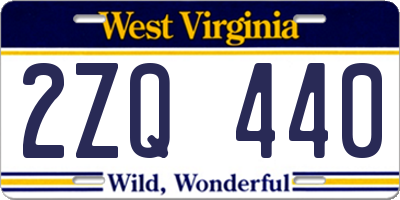 WV license plate 2ZQ440