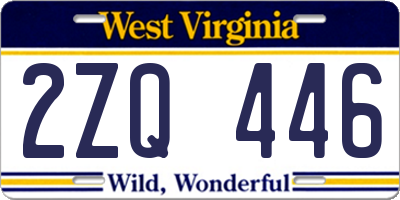 WV license plate 2ZQ446