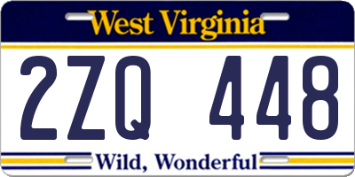 WV license plate 2ZQ448