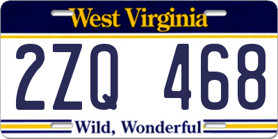 WV license plate 2ZQ468