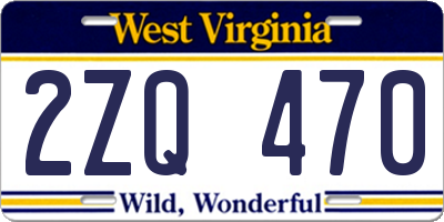 WV license plate 2ZQ470
