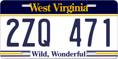 WV license plate 2ZQ471