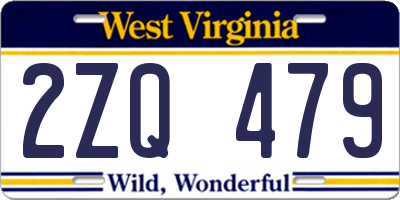WV license plate 2ZQ479