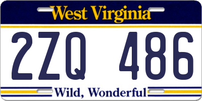 WV license plate 2ZQ486