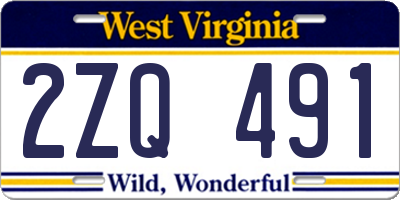 WV license plate 2ZQ491