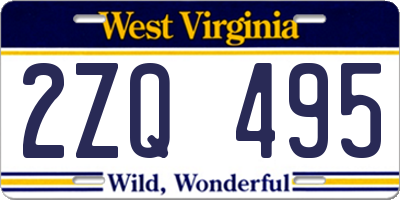 WV license plate 2ZQ495