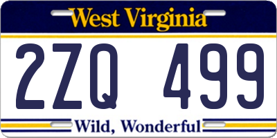 WV license plate 2ZQ499