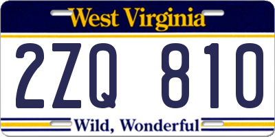WV license plate 2ZQ810