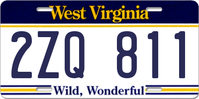 WV license plate 2ZQ811