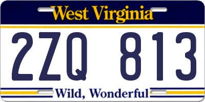 WV license plate 2ZQ813