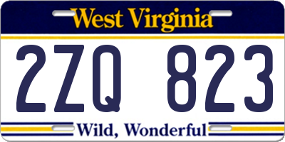 WV license plate 2ZQ823