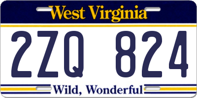 WV license plate 2ZQ824
