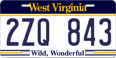 WV license plate 2ZQ843