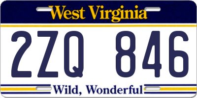 WV license plate 2ZQ846