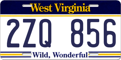 WV license plate 2ZQ856