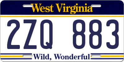 WV license plate 2ZQ883
