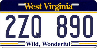 WV license plate 2ZQ890