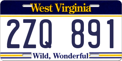 WV license plate 2ZQ891