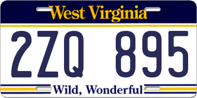 WV license plate 2ZQ895
