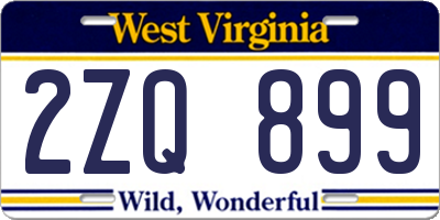 WV license plate 2ZQ899