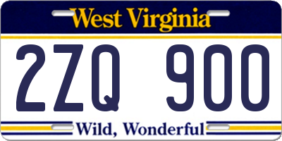 WV license plate 2ZQ900